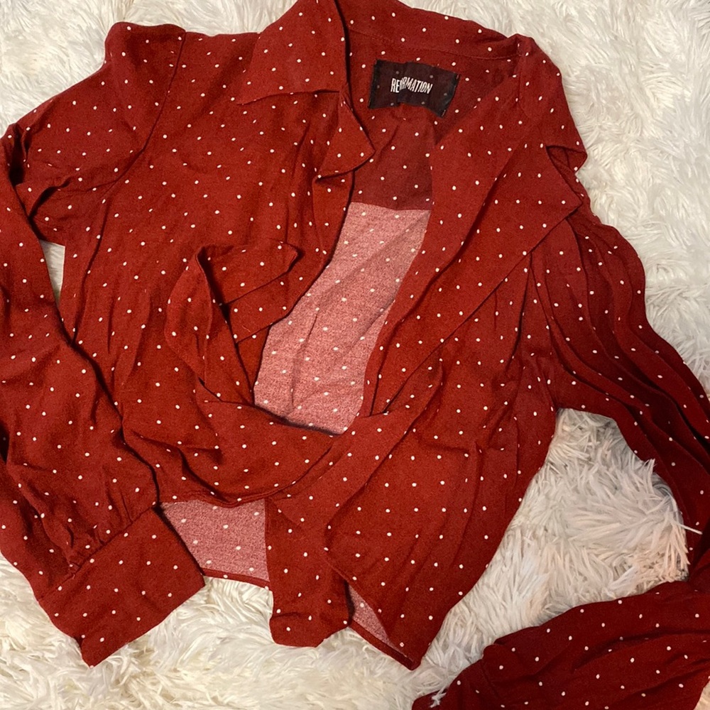 Reformation wrap top